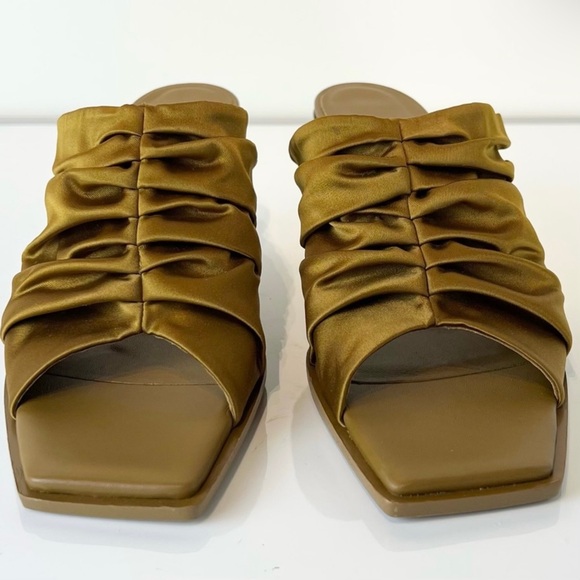 NEW 3.1 PHILLIP LIM OLIVE GREEN SATIN MULES - Picture 11 of 14